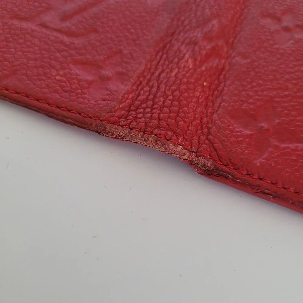 Louis Vuitton Monogram Empreinte iPhone X XS Folio Case Red Leather BC2149